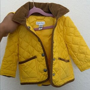 Ralph Lauren Kids Yellow Quilted Puffer Jacket
